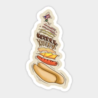 4th of July Hotdog Design Sticker